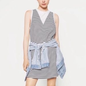 Zara Trafaluc Black and White Striped Dress-M